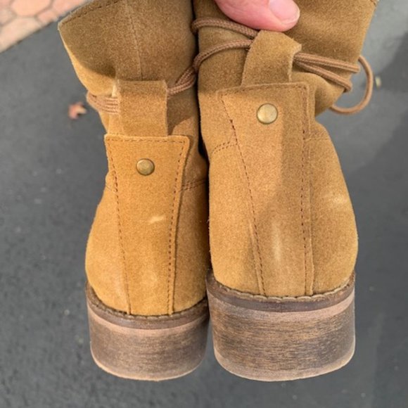 Steve Madden Rosaly Round Toe Suede Ankle Boot Tan C361 - Picture 10 of 16